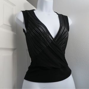 COPY - Vintage Y2K Stretchy Mesh Striped Deep V Plunge Baby Tee